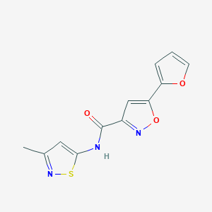 molecular formula C12H9N3O3S B2818984 5-(呋喃-2-基)-N-(3-甲基异噻唑-5-基)异噻唑-3-甲酰胺 CAS No. 1207024-42-7