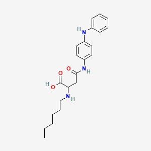 molecular formula C22H29N3O3 B2818988 2-(Hexylamino)-4-oxo-4-((4-(phenylamino)phenyl)amino)butanoic acid CAS No. 1048008-75-8