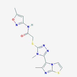 2-((4-methyl-5-(6-methylimidazo[2,1-b]thiazol-5-yl)-4H-1,2,4-triazol-3-yl)thio)-N-(5-methylisoxazol-3-yl)acetamide