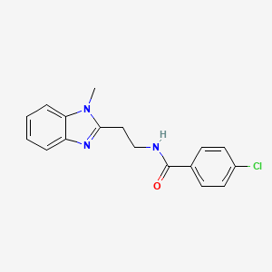 molecular formula C17H16ClN3O B2819004 4-chloro-N-[2-(1-methyl-1H-benzimidazol-2-yl)ethyl]benzamide CAS No. 850922-07-5