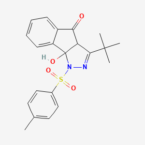 molecular formula C21H22N2O4S B2819013 3-tert-butyl-8b-hydroxy-1-(4-methylphenyl)sulfonyl-3aH-indeno[1,2-c]pyrazol-4-one CAS No. 1022891-79-7