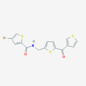 molecular formula C15H10BrNO2S3 B2819015 4-溴-N-((5-(噻吩-3-甲酰)噻吩-2-基甲基)噻吩-2-甲酰胺 CAS No. 1797963-51-9