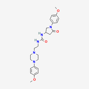 molecular formula C25H33N5O4 B2819019 1-(1-(4-Methoxyphenyl)-5-oxopyrrolidin-3-yl)-3-(2-(4-(4-methoxyphenyl)piperazin-1-yl)ethyl)urea CAS No. 894033-34-2