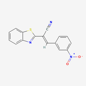 molecular formula C16H9N3O2S B2819023 (2E)-2-(1,3-苯并噻唑-2-基)-3-(3-硝基苯基)丙-2-烯腈 CAS No. 131468-74-1