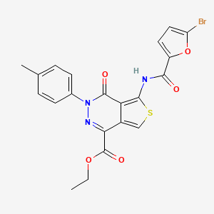 molecular formula C21H16BrN3O5S B2819036 Ethyl 5-(5-bromofuran-2-carboxamido)-4-oxo-3-(p-tolyl)-3,4-dihydrothieno[3,4-d]pyridazine-1-carboxylate CAS No. 851948-75-9