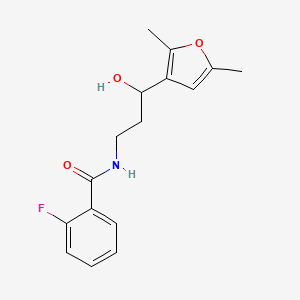 N-(3-(2,5-dimethylfuran-3-yl)-3-hydroxypropyl)-2-fluorobenzamide
