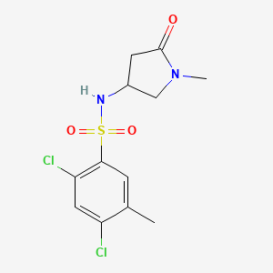 molecular formula C12H14Cl2N2O3S B2819041 2,4-dichloro-5-methyl-N-(1-methyl-5-oxopyrrolidin-3-yl)benzenesulfonamide CAS No. 1396878-33-3