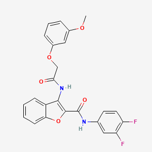 molecular formula C24H18F2N2O5 B2819045 N-(3,4-difluorophenyl)-3-(2-(3-methoxyphenoxy)acetamido)benzofuran-2-carboxamide CAS No. 888449-73-8