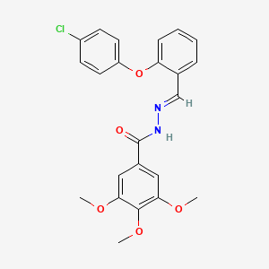 molecular formula C23H21ClN2O5 B2819052 N'-[(1E)-[2-(4-chlorophenoxy)phenyl]methylidene]-3,4,5-trimethoxybenzohydrazide CAS No. 477886-80-9