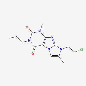 molecular formula C14H18ClN5O2 B2819057 8-(2-Chloroethyl)-1,7-dimethyl-3-propyl-1,3,5-trihydro-4-imidazolino[1,2-h]pur ine-2,4-dione CAS No. 919012-52-5