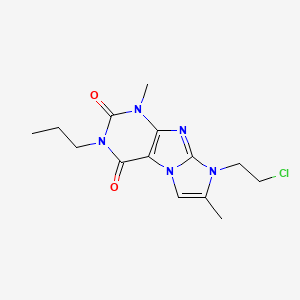 molecular formula C14H18ClN5O2 B2819057 8-(2-chloroethyl)-1,7-dimethyl-3-propyl-1H,2H,3H,4H,8H-imidazo[1,2-g]purine-2,4-dione CAS No. 919012-52-5