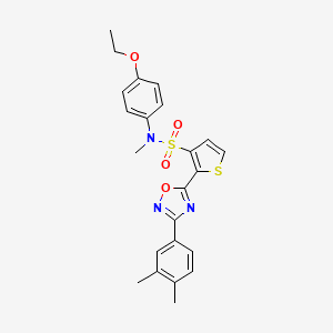 molecular formula C23H23N3O4S2 B2819058 2-[3-(3,4-dimethylphenyl)-1,2,4-oxadiazol-5-yl]-N-(4-ethoxyphenyl)-N-methylthiophene-3-sulfonamide CAS No. 1207003-98-2
