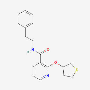 molecular formula C18H20N2O2S B2819060 N-苯乙基-2-((四氢噻吩-3-基)氧基)烟酰胺 CAS No. 2034240-71-4