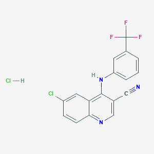 6-Chloro-4-((3-(trifluoromethyl)phenyl)amino)quinoline-3-carbonitrile hydrochloride