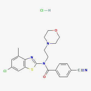 N-(6-chloro-4-methylbenzo[d]thiazol-2-yl)-4-cyano-N-(2-morpholinoethyl)benzamide hydrochloride