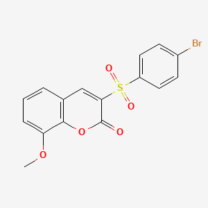 molecular formula C16H11BrO5S B2819066 3-(4-Bromophenyl)sulfonyl-8-methoxychromen-2-one CAS No. 865656-25-3