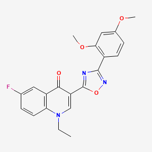 molecular formula C21H18FN3O4 B2819070 3-(3-(2,4-dimethoxyphenyl)-1,2,4-oxadiazol-5-yl)-1-ethyl-6-fluoroquinolin-4(1H)-one CAS No. 1206989-73-2