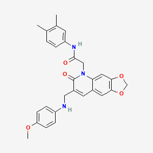 N-(3,4-dimethylphenyl)-2-(7-(((4-methoxyphenyl)amino)methyl)-6-oxo-[1,3]dioxolo[4,5-g]quinolin-5(6H)-yl)acetamide