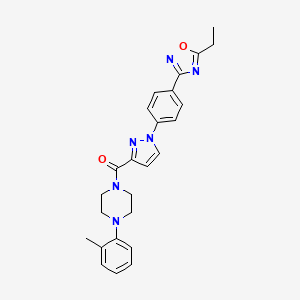 (1-(4-(5-ethyl-1,2,4-oxadiazol-3-yl)phenyl)-1H-pyrazol-3-yl)(4-(o-tolyl)piperazin-1-yl)methanone
