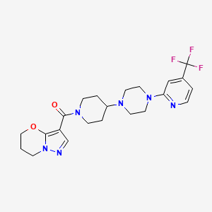 (6,7-dihydro-5H-pyrazolo[5,1-b][1,3]oxazin-3-yl)(4-(4-(4-(trifluoromethyl)pyridin-2-yl)piperazin-1-yl)piperidin-1-yl)methanone