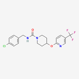 molecular formula C19H19ClF3N3O2 B2819095 N-(4-chlorobenzyl)-4-((5-(trifluoromethyl)pyridin-2-yl)oxy)piperidine-1-carboxamide CAS No. 1421456-98-5