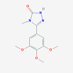 molecular formula C12H15N3O4 B028191 3H-1,2,4-Triazol-3-one, 2,4-dihydro-4-methyl-5-(3,4,5-trimethoxyphenyl)- CAS No. 108132-87-2
