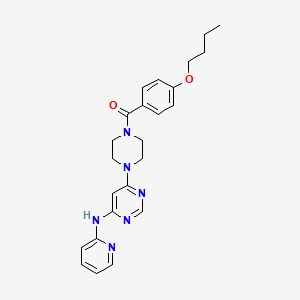 molecular formula C24H28N6O2 B2819102 (4-Butoxyphenyl)(4-(6-(pyridin-2-ylamino)pyrimidin-4-yl)piperazin-1-yl)methanone CAS No. 1421475-44-6