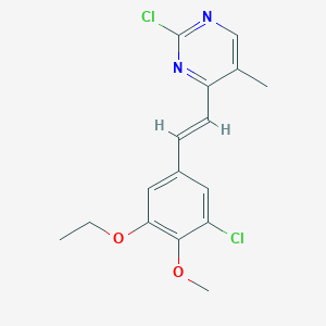 2-Chloro-4-[(E)-2-(3-chloro-5-ethoxy-4-methoxyphenyl)ethenyl]-5-methylpyrimidine