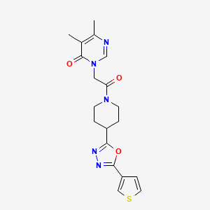 5,6-dimethyl-3-(2-oxo-2-(4-(5-(thiophen-3-yl)-1,3,4-oxadiazol-2-yl)piperidin-1-yl)ethyl)pyrimidin-4(3H)-one