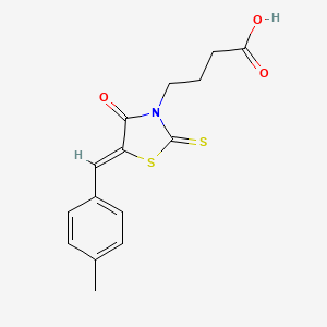 molecular formula C15H15NO3S2 B2819107 (Z)-4-(5-(4-methylbenzylidene)-4-oxo-2-thioxothiazolidin-3-yl)butanoic acid CAS No. 300826-70-4