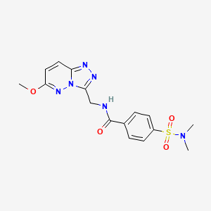 molecular formula C16H18N6O4S B2819110 4-(N,N-dimethylsulfamoyl)-N-((6-methoxy-[1,2,4]triazolo[4,3-b]pyridazin-3-yl)methyl)benzamide CAS No. 2034550-09-7