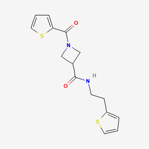 N-(2-(thiophen-2-yl)ethyl)-1-(thiophene-2-carbonyl)azetidine-3-carboxamide