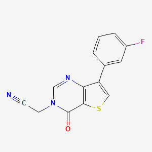 [7-(3-fluorophenyl)-4-oxothieno[3,2-d]pyrimidin-3(4H)-yl]acetonitrile