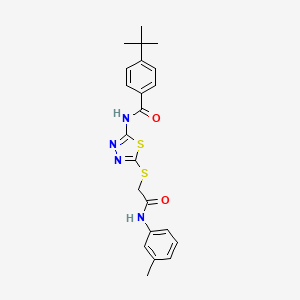 molecular formula C22H24N4O2S2 B2819127 4-tert-butyl-N-[5-[2-(3-methylanilino)-2-oxoethyl]sulfanyl-1,3,4-thiadiazol-2-yl]benzamide CAS No. 392292-25-0