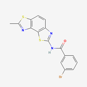 molecular formula C16H10BrN3OS2 B2819131 3-bromo-N-(7-methyl-[1,3]thiazolo[5,4-e][1,3]benzothiazol-2-yl)benzamide CAS No. 476631-72-8