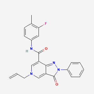molecular formula C23H19FN4O2 B2819132 5-allyl-N-(3-fluoro-4-methylphenyl)-3-oxo-2-phenyl-3,5-dihydro-2H-pyrazolo[4,3-c]pyridine-7-carboxamide CAS No. 921823-36-1
