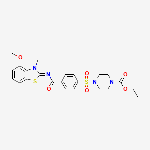 (E)-ethyl 4-((4-((4-methoxy-3-methylbenzo[d]thiazol-2(3H)-ylidene)carbamoyl)phenyl)sulfonyl)piperazine-1-carboxylate