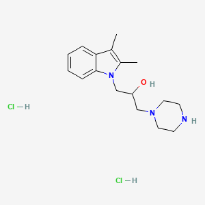 molecular formula C17H27Cl2N3O B2819148 1-(2,3-dimethyl-1H-indol-1-yl)-3-(piperazin-1-yl)propan-2-ol dihydrochloride CAS No. 1216963-45-9