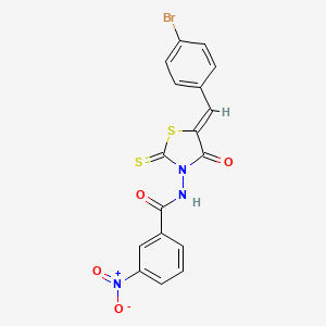 molecular formula C17H10BrN3O4S2 B2819149 N-[(5Z)-5-[(4-bromophenyl)methylidene]-4-oxo-2-sulfanylidene-1,3-thiazolidin-3-yl]-3-nitrobenzamide CAS No. 300819-07-2