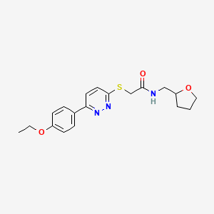 molecular formula C19H23N3O3S B2819150 2-((6-(4-ethoxyphenyl)pyridazin-3-yl)thio)-N-((tetrahydrofuran-2-yl)methyl)acetamide CAS No. 872689-24-2
