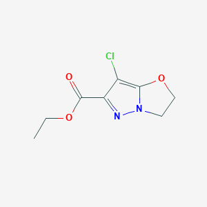 molecular formula C8H9ClN2O3 B2819152 Ethyl 7-chloro-2,3-dihydropyrazolo[5,1-b][1,3]oxazole-6-carboxylate CAS No. 2114128-51-5