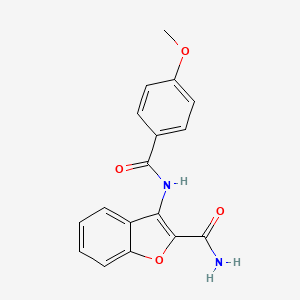 molecular formula C17H14N2O4 B2819154 3-(4-Methoxybenzamido)benzofuran-2-carboxamide CAS No. 477511-14-1