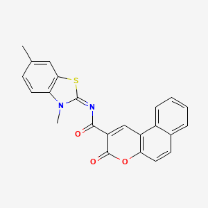 N-(3,6-dimethyl-1,3-benzothiazol-2-ylidene)-3-oxobenzo[f]chromene-2-carboxamide