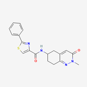 molecular formula C19H18N4O2S B2819159 N-(2-methyl-3-oxo-2,3,5,6,7,8-hexahydrocinnolin-6-yl)-2-phenylthiazole-4-carboxamide CAS No. 2034369-30-5