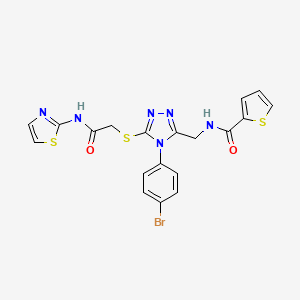 N-((4-(4-bromophenyl)-5-((2-oxo-2-(thiazol-2-ylamino)ethyl)thio)-4H-1,2,4-triazol-3-yl)methyl)thiophene-2-carboxamide