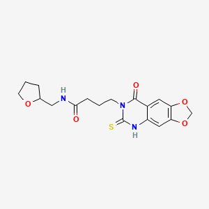 N-(oxolan-2-ylmethyl)-4-(8-oxo-6-sulfanylidene-5H-[1,3]dioxolo[4,5-g]quinazolin-7-yl)butanamide