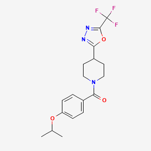 (4-Isopropoxyphenyl)(4-(5-(trifluoromethyl)-1,3,4-oxadiazol-2-yl)piperidin-1-yl)methanone
