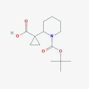 molecular formula C14H23NO4 B2819178 1-(1-(叔丁氧羰基)哌啶-2-基)环丙烷-1-甲酸 CAS No. 1780260-53-8