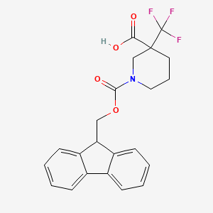 molecular formula C22H20F3NO4 B2819187 1-(9H-Fluoren-9-ylmethoxycarbonyl)-3-(trifluoromethyl)piperidine-3-carboxylic acid CAS No. 2260936-98-7