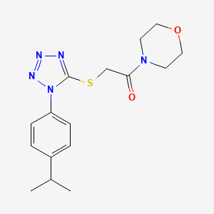 molecular formula C16H21N5O2S B2819191 2-((1-(4-isopropylphenyl)-1H-tetrazol-5-yl)thio)-1-morpholinoethanone CAS No. 878701-56-5